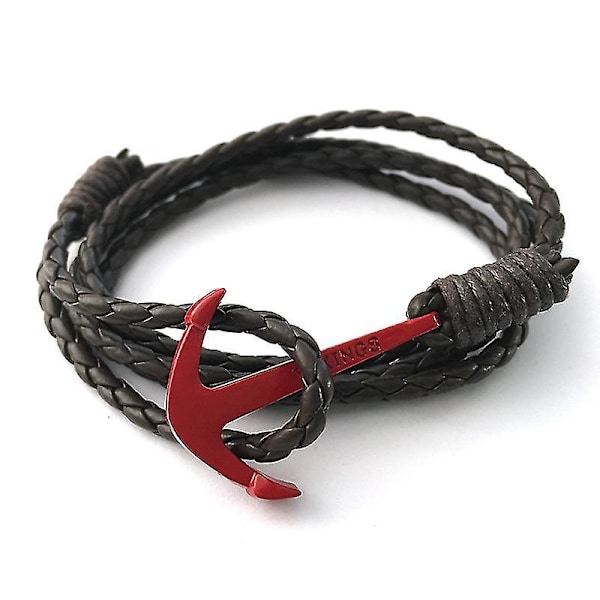 Man Anchor Bracelet Pu Leather Bracelet For Men Women Fashion Wristban