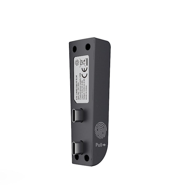 För Slim 6-i-1 USB 2.0 HUB Datatransferförlängare USB Multifunktionell Bärbar Splitter, Svart