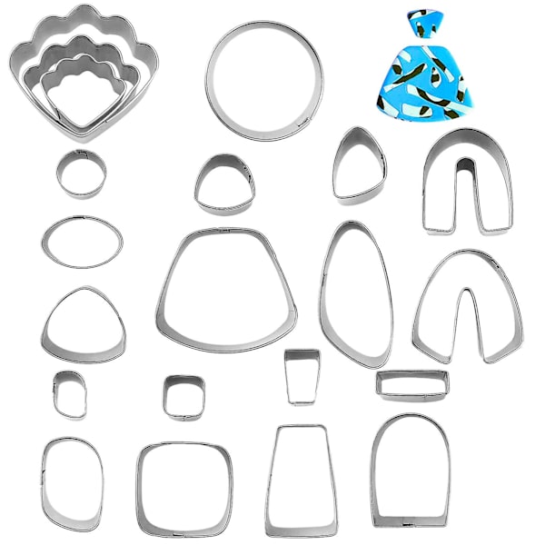 Polymer Clay Cutters Set, 21pcs Diy Örhänge Cutters Kit För Polymer Clay