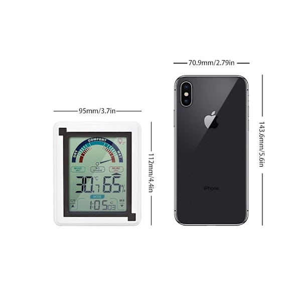 LCD Berøringsfølsom Elektronisk Væroppdatering Innendørs Termometer og Hygrometer Elektronisk Vekkerklokke Stor Skjerm