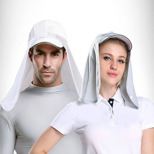 Andningsbart Polyester Kylande Huvudskydd - Vit, UV-skydd kompatibel Utomhussporter