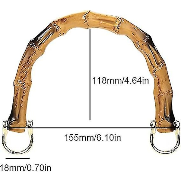 Sett med 2 bambus håndtak for vesker - perfekt for håndverk - U-formet veskehåndtak -q42