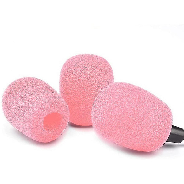 10 Pak Lapel Headset Mikrofon Vindskærm, Mikrofon Svampe Skum Dæksel Mini Størrelse Lavalier Mikrofon Vindskærm Pink
