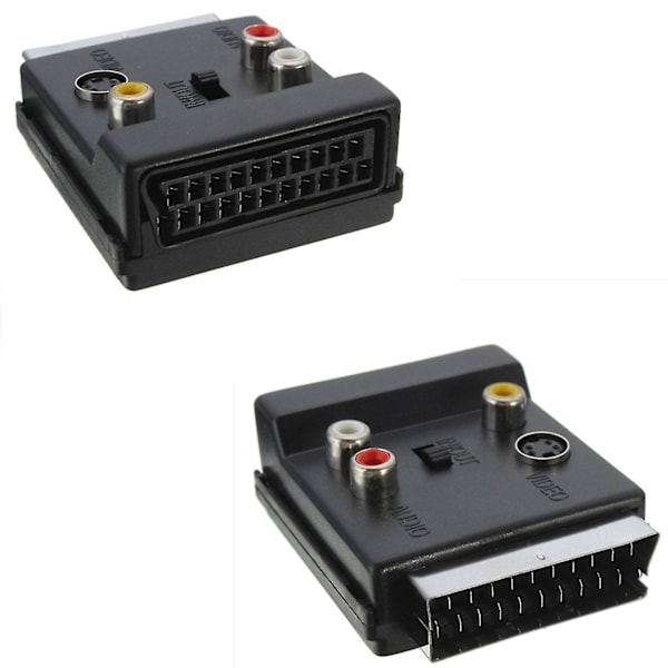 Scart till 3rca Jack S Video Av Tv-konverterare med in/ut 21-stifts Scart till 3 Rca