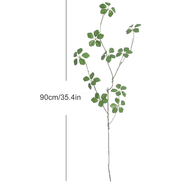 1 stk. Kunstige Plantegrene Grønne Blade Stilke, 90 cm Lange Plastik Kunstige Grønne Grene Blomsterarrangement Falske Buske Planter Til Bryllup