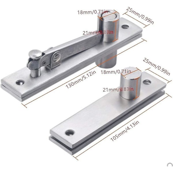 Sett med 2 svingdørhengsler 360 graders rotasjon Skjult tungt rustfritt stål med feste skruer (130 X 25mm)-mxbc
