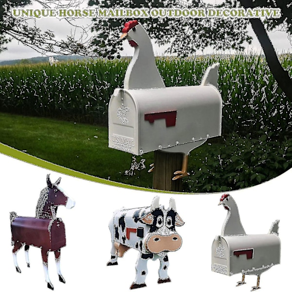 Handmade Custom Metal Cow Mailbox Funny Farm Animal Mailboxes For And Outside Garden Dcor