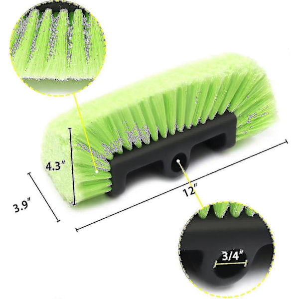 12\" Bilvaskbørste med myke børster for bil, bobil, lastebil, båt, campingvogn - Heavy Duty Tri-level Dip Wash Brush C - Youa