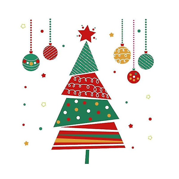 God Jul Gran Dekoration DIY Väggklistermärken Avtagbara Konstdekaler Väggpapper Hemfest Dekoration C-mxbc