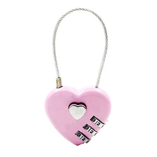 063u Kombinationslås Vattentät Återställbar Zink Alloy Love Heart Form Lösenord Hänglås För Ryggsäck Qinhai pink