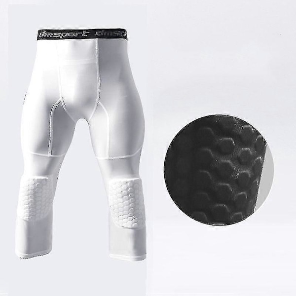 Basketball Leggings med Kneepute for Menn 3/4 Bukser Sportsbukser Multifunksjonell s