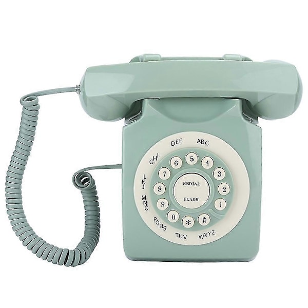 Retro Telefon 80-talls Klassisk Telefon/Fasttelefon/Hjem/Hotell Ledningstelefon Europeisk Stil Telefon Grønn