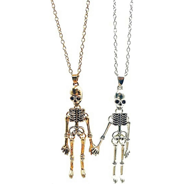 Friendship Skeleton Skull Necklace Bff Jewlery Props Halloween Skull Necklace