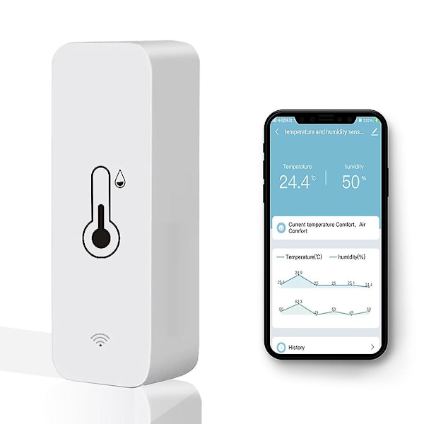 2 stk Tuya Wifi Temperatur- og Fuktighetsensor Innendørs Termometer Hygrometer