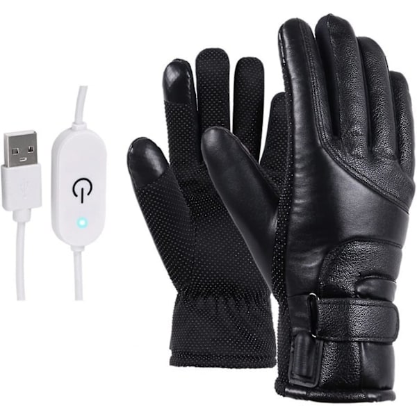 Electric Heated Gloves For Men Women, Men Heated Gloves Rechargeable Usb Hand Warmer Electric Heating Gloves Winter Cycling Thermal Touch Screen Bike