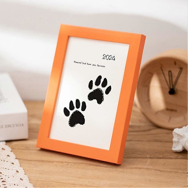 Personalisert Hundepottrykk Ramme - Minnesgave til Soverom eller Stue wood color 10 inch