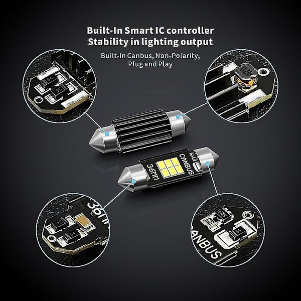 Ekstremt lyse 400 Lumen 3020 Chipset Canbus Feilfrie LED-pærer for interiørbilbelysning Nummerplate Kuppel Kart Dør Hilsen 1.25 36MM Festoon DE