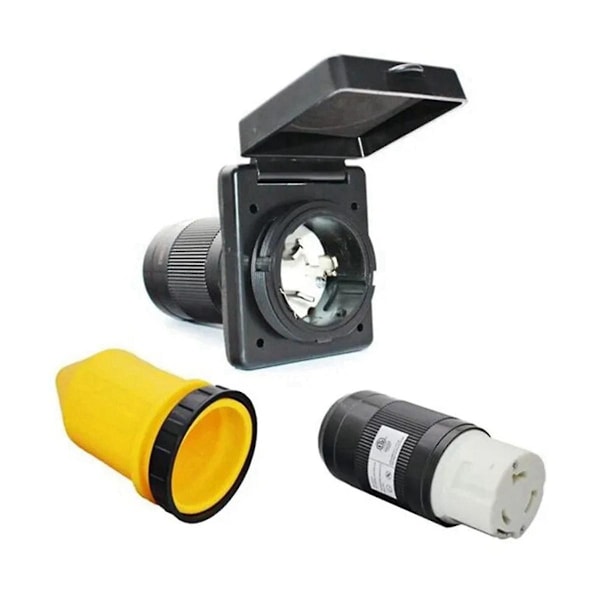 RV 50 ampeerin 125V/250V AC virtapistokkeen naispuolinen kierrelukko liitin musta