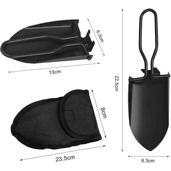 2 stk. Foldbar Spade, Have Spade, Mini Håndspade, Multifunktionel Foldbar Spade - Q1