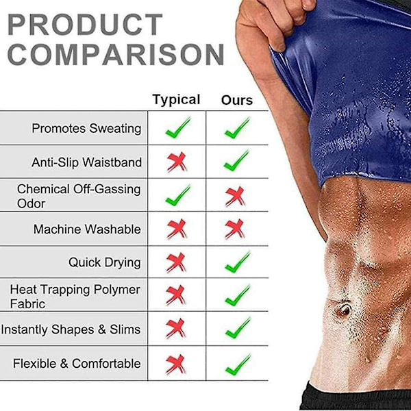 Sauna Suit Midje Trener for Kvinner og Menn - Svetteforsterkende Kroppsshaper for Mage Slimming - Trenings Trening Tank Top