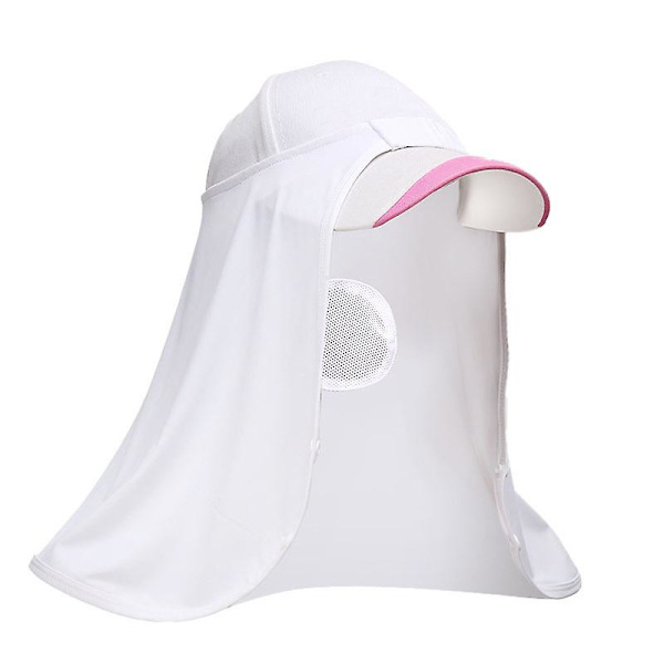 Andningsbart Polyester Kylande Huvudskydd - Vit, UV-skydd kompatibel Utomhussporter