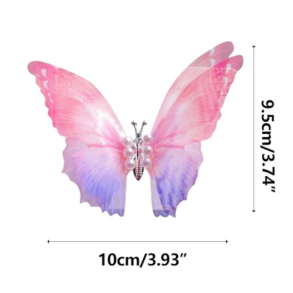 Sesong- og Høytidsdekorasjoner Bevegelig Sommerfugl Hårspenne Dobbelt Lag Simulert Sommerfugl Hårspenne Hårspenne Q