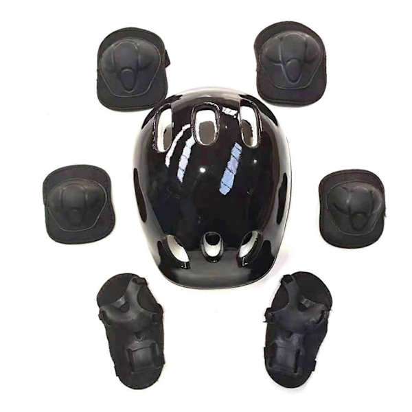 7 delar Hjälm Knä Armbåge Knäskydd Plast Svamp Barn Barn Roller Skating Hjälm Handled red