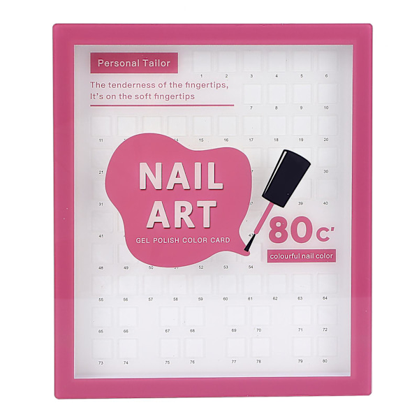 Bærbar Salon Neglegel Polish Farve Kort Bord - 80 Farver Negle Tip Farve Display Bog Diagram