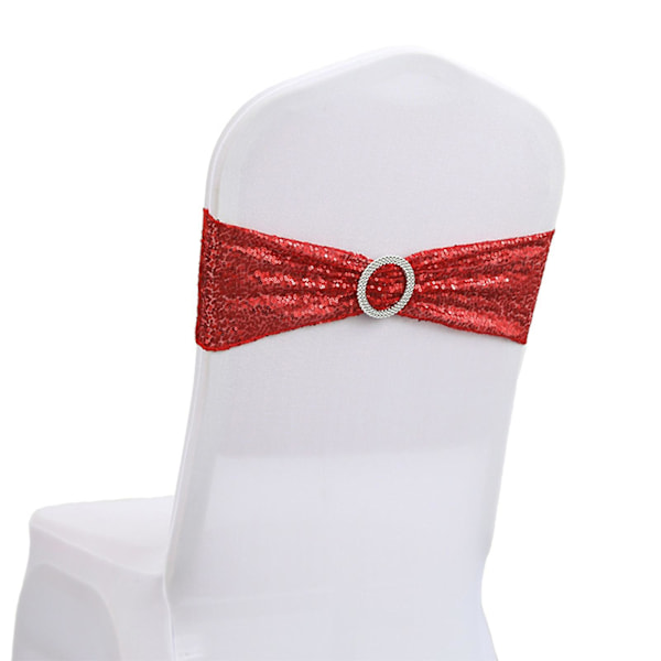 Chair Cover Eye-catching Elasticity Exquisite Chair Back Bowknot Sequin Bandage Party Decoration Qinghai