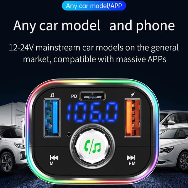 Biloplader FM-sender Bluetooth-kompatibel MP3-afspiller til lastbil golf