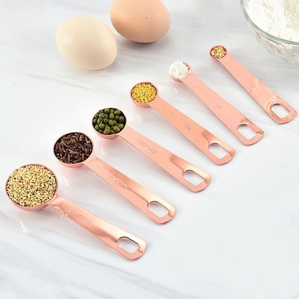 Measuring Spoons Set with 6 Stainless Steel Measuring Spoons for Kitchen