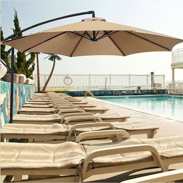Replacement Umbrella Canopy 8 Ribs Diameter 3m Waterproof Replacement Fabric UV Resistant Beige