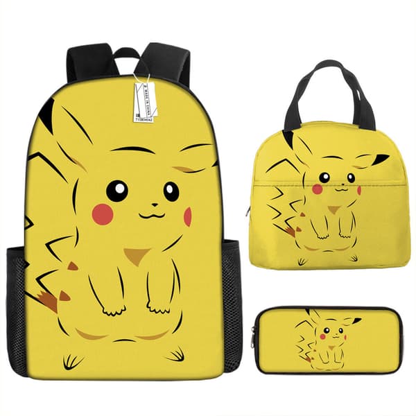 2026 Latest Model Pokémon Backpack Set Includes School Bag, Lunch Bag, and Pencil Case 4