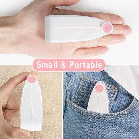 Kompakt, bærbar, foldbar og genopladelig ventilator – ideel til sommer – USB rejseventilator – pink