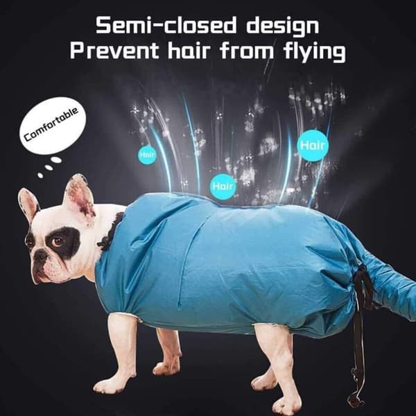 Kæledyrstørrepose. Kæledyrstørrer. Bærbar kæledyrstørrepose, oppustelig, foldbar (S)