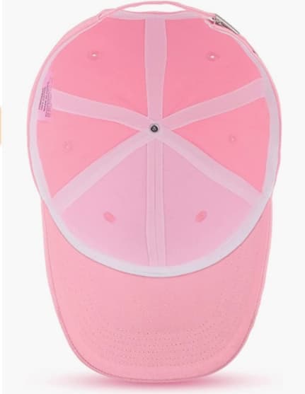 Ensfarget baseballcaps i bomull, justerbar, rosa