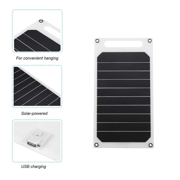 Mini solcellepanel slank lett solcelle USB batterilader bærbar solcelle batteriladere USB solcelle powerbank for telefon billader utendørs camping