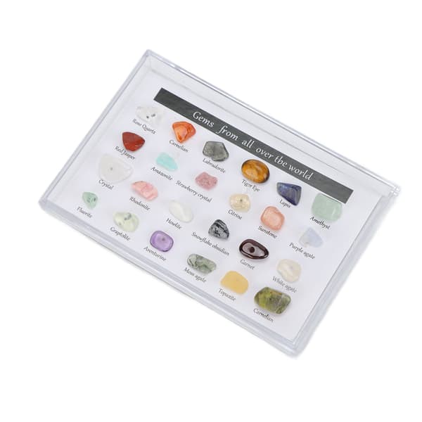 24 sorters Kristall Ädelstenar Chakra Sten Healing Kristall Sten Kit med Låda för Samlare