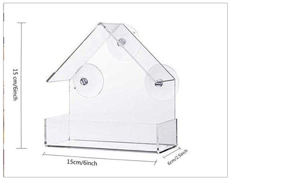 Akryl plexiglas trekant husholdningsfuglefoderbræt - 15*15*6cm, 1 stk