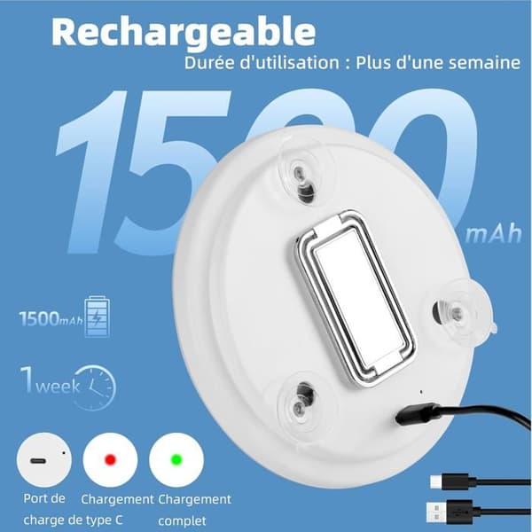 30X forstørrelsesspeil - 15 cm - 3 lysmoduser - Sugekopper - 360° stativ