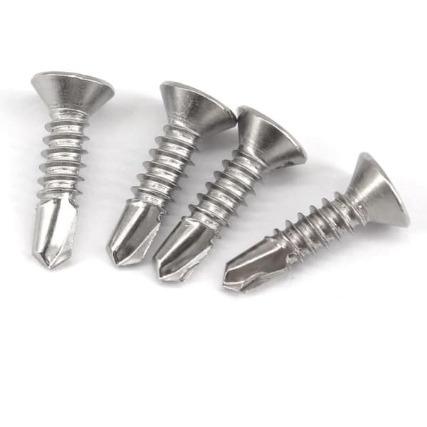 Pakke med 200 selvborende flathode Phillips-skruer M4,2 x 25 mm i 304 rustfritt stål