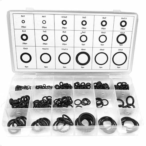 O-ring sortiment, tætningspakning, universelt O-ring sortiment, 225 dele