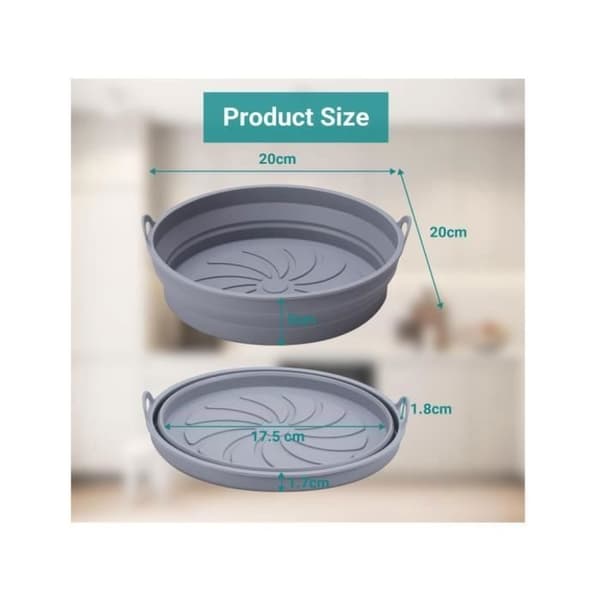 Silikoneform - Airfryer - 2 dele - Varmebestandig - Sammenklappelig - Non-stick