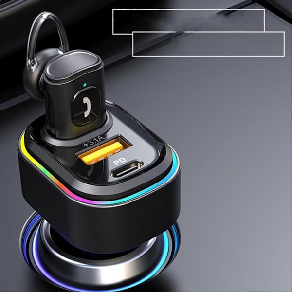 USB C biloplader til PD hurtig opladning med Bluetooth headset