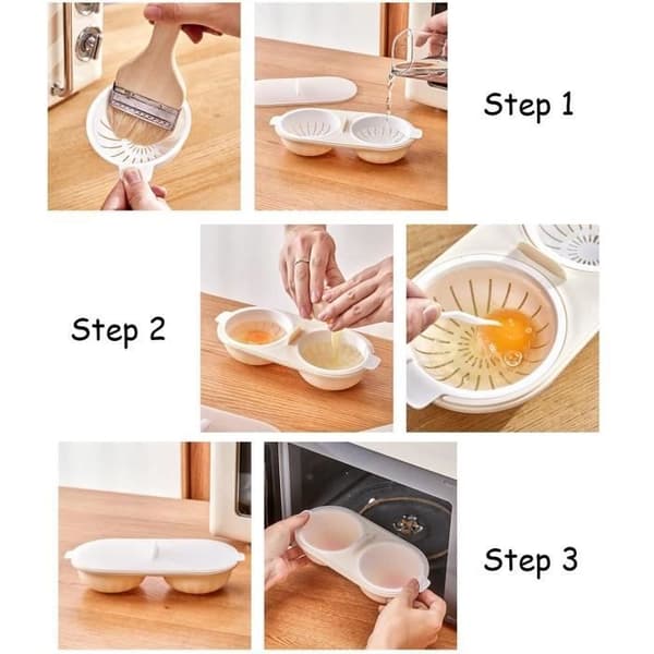 Microwave Egg Poacher, Egg Cooker, Egg Poacher, Poached Egg Maker, Egg Poacher, Egg Bowl for Cooking, Egg White
