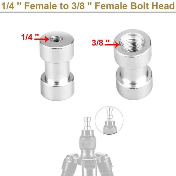 16 stk. 1/4\" og 3/8\" gevindskårne metalskrueadaptere/konvertere til reflektorparaplyer, studielamper, flashstativer, stativer, monopodder osv.