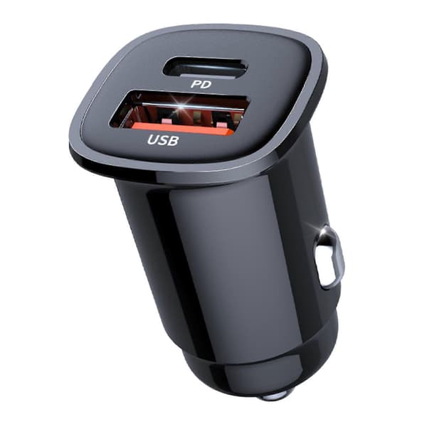 30W Billader PD USB Type C Dobbel Port USB Telefonlader Hurtiglading