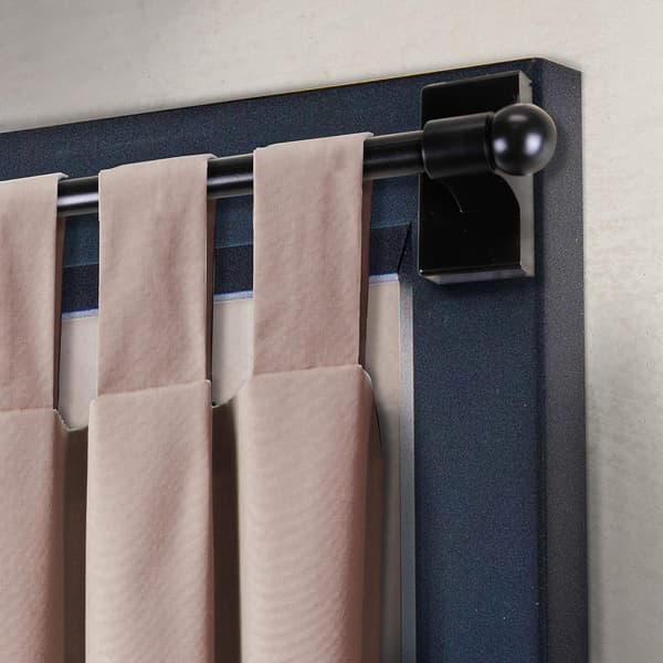 Desyne Magnetic Rod - Adjustable 28-48\", Black, Extendable Window Curtain Rod Black