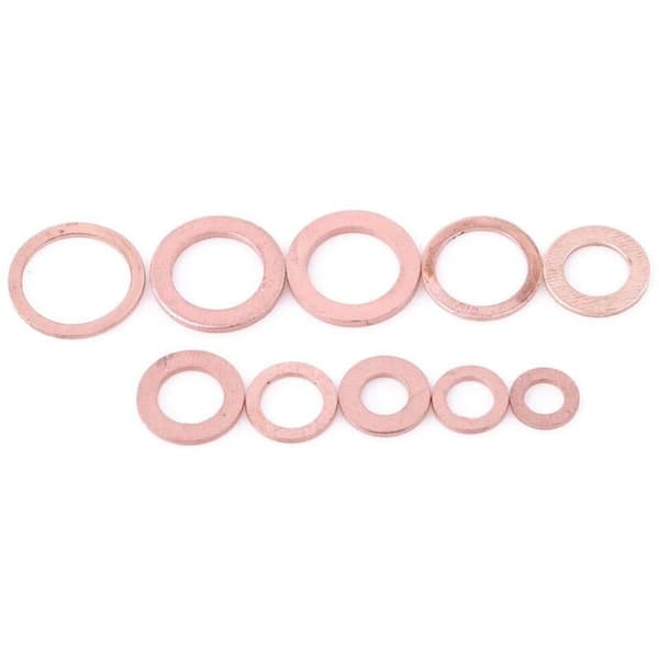 200 st kopparpackningar, platt ring, dräneringsplugg, packning, tätning, biltillbehör