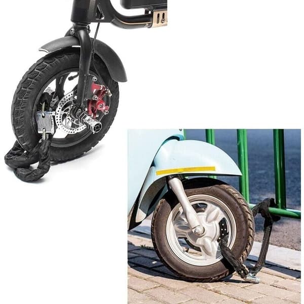 Kraftig motorsykkellås. 3 nøkler. 100 cm. Svart
